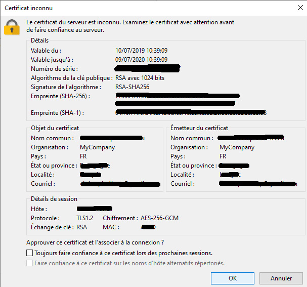 vsftpd certificat inconnu vsftpd certificat inconnu