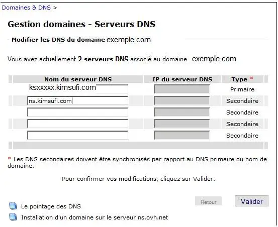 ovh, serveur DNS